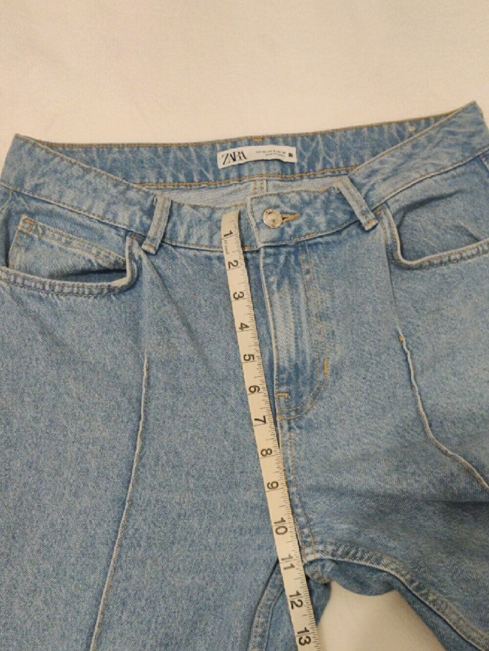 Zara Light Blue Wide-Leg Jeans with Front Seams - Picture 3 of 16